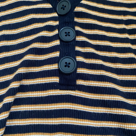 M Yellow And Blue Striped Long Sleeve Shirt - Picture 3 of 3